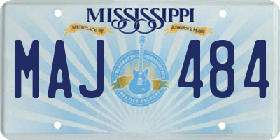 MS license plate MAJ484