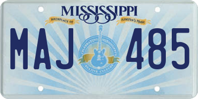 MS license plate MAJ485