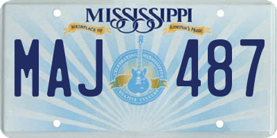 MS license plate MAJ487