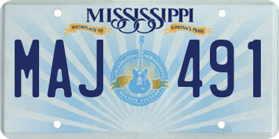 MS license plate MAJ491