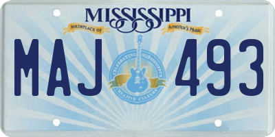 MS license plate MAJ493