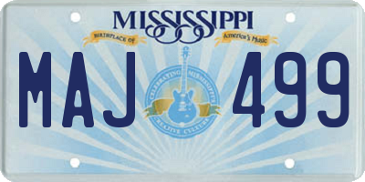 MS license plate MAJ499