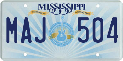 MS license plate MAJ504