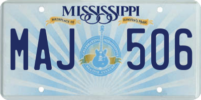 MS license plate MAJ506