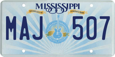 MS license plate MAJ507