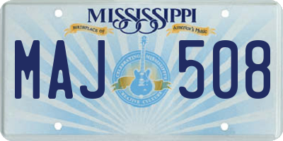 MS license plate MAJ508