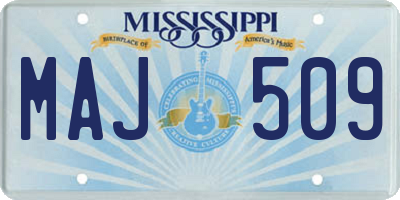 MS license plate MAJ509