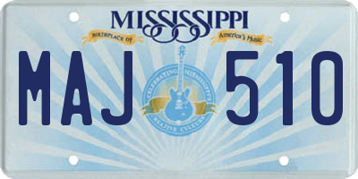MS license plate MAJ510