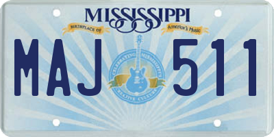 MS license plate MAJ511