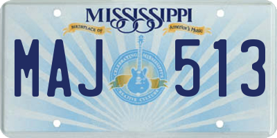 MS license plate MAJ513