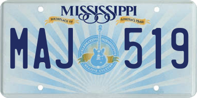 MS license plate MAJ519