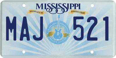 MS license plate MAJ521
