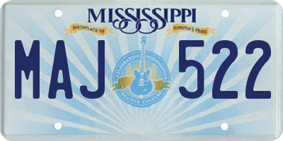 MS license plate MAJ522