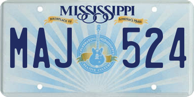 MS license plate MAJ524