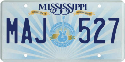 MS license plate MAJ527