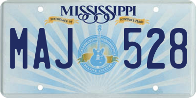 MS license plate MAJ528