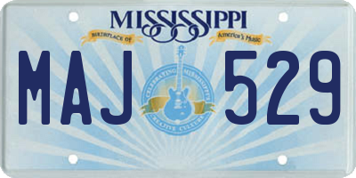 MS license plate MAJ529