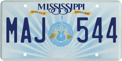MS license plate MAJ544