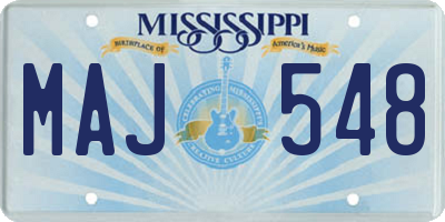 MS license plate MAJ548