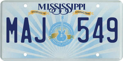MS license plate MAJ549