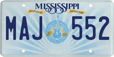 MS license plate MAJ552