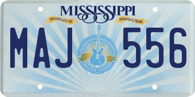 MS license plate MAJ556