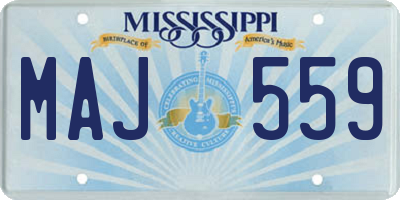 MS license plate MAJ559