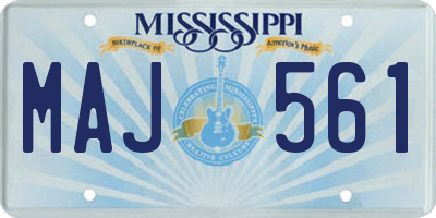 MS license plate MAJ561