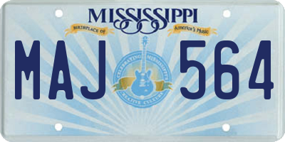 MS license plate MAJ564