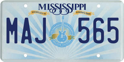 MS license plate MAJ565