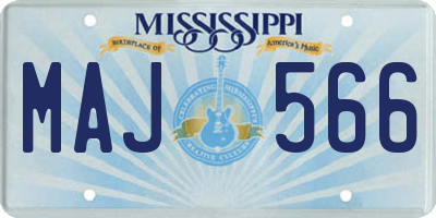 MS license plate MAJ566