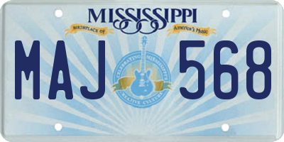 MS license plate MAJ568