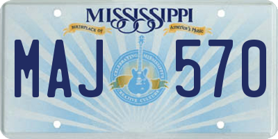 MS license plate MAJ570
