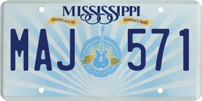 MS license plate MAJ571