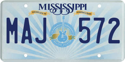 MS license plate MAJ572