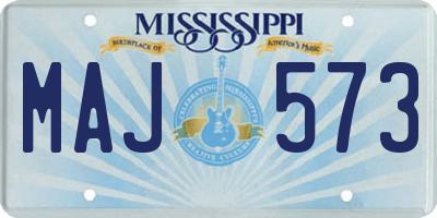 MS license plate MAJ573