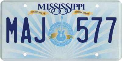 MS license plate MAJ577