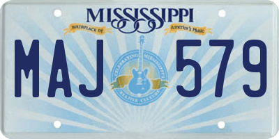 MS license plate MAJ579