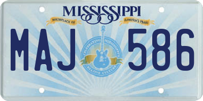 MS license plate MAJ586