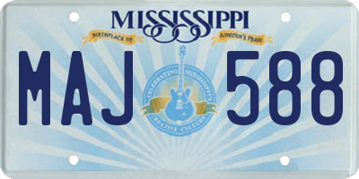 MS license plate MAJ588