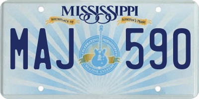 MS license plate MAJ590