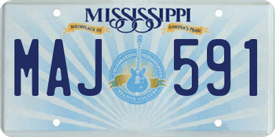 MS license plate MAJ591
