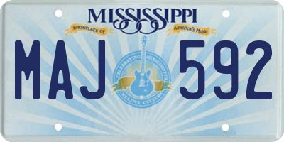 MS license plate MAJ592