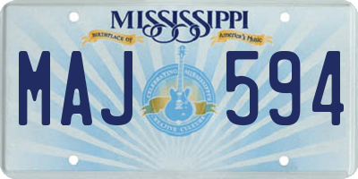 MS license plate MAJ594