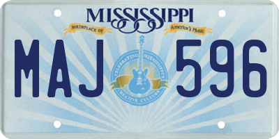 MS license plate MAJ596