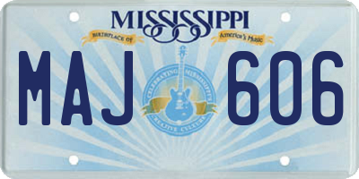 MS license plate MAJ606