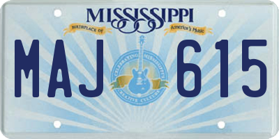 MS license plate MAJ615