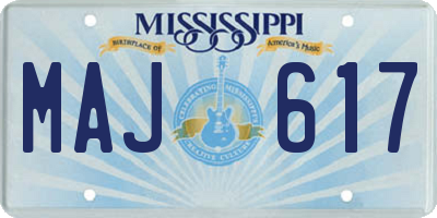 MS license plate MAJ617