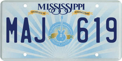 MS license plate MAJ619