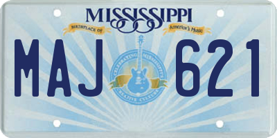 MS license plate MAJ621